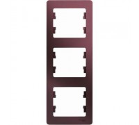 Рамка трехместная, вертикальная, Schneider Electric Glossa, GSL001107,  Баклажановый