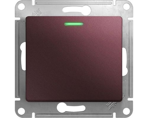 Выключатель 1-клавишный с подсветкой Schneider Electric Glossa, GSL001113,  Баклажановый