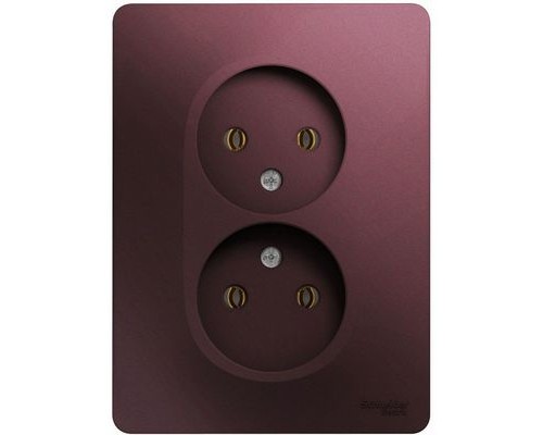 Розетка двойная без заземления Schneider Electric Glossa, GSL001120,  Баклажановый