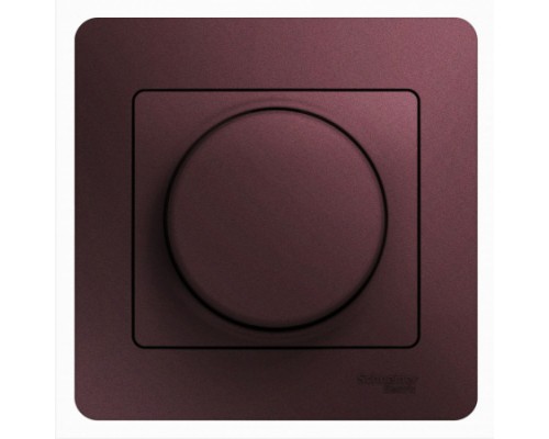 Светорегулятор (диммер) поворотно-нажимной , LED, RC, 630Вт/ВА, в сборе,Schneider Electric Glossa, GSL001137,  Баклажановый