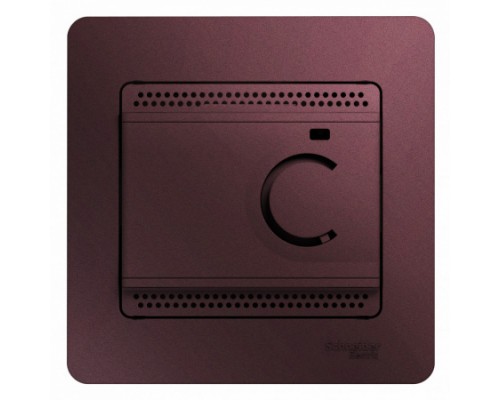 Термостат (терморегулятор) электрон.теплого пола с датчиком,от+5до+50°C,10A,в сборе, Schneider Electric Glossa, GSL001138,  Баклажановый