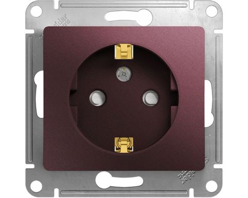Розетка с заземлением со шторками, Schneider Electric Glossa, GSL001145,  Баклажановый
