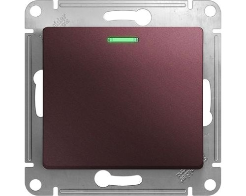  1-клавишный проходной выключатель (переключатель) с индикацией Schneider Electric Glossa, GSL001163,  Баклажановый