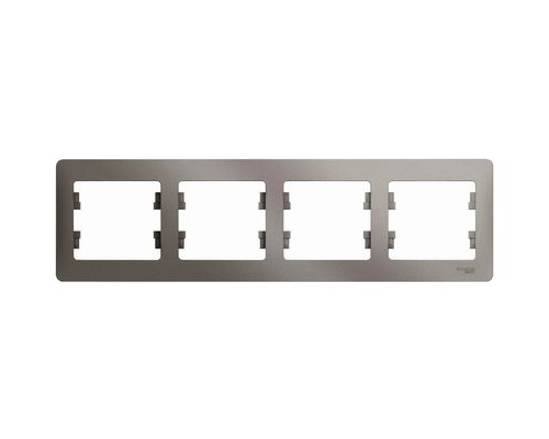 Рамка четырехместная, горизонтальная, Schneider Electric Glossa, GSL001204,  Платина
