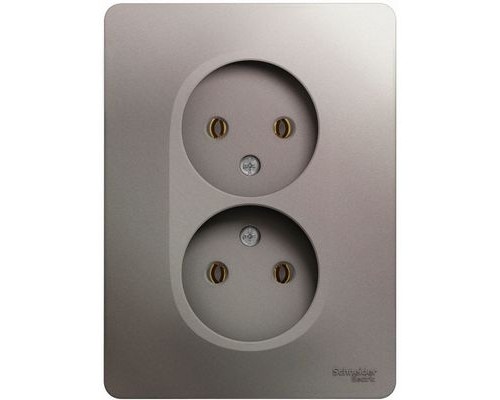 Розетка двойная без заземления Schneider Electric Glossa, GSL001220,  Платина