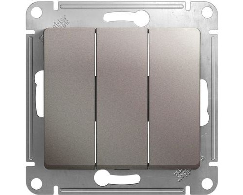 Выключатель 3-клавишный Schneider Electric Glossa, GSL001231,  Платина