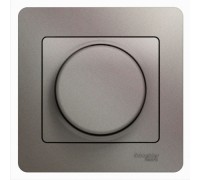 Светорегулятор (диммер) поворотно-нажимной , LED, RC, 630Вт/ВА, в сборе, Schneider Electric Glossa, GSL001237,  Платина
