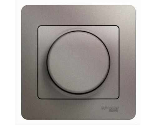 Светорегулятор (диммер) поворотно-нажимной , LED, RC, 630Вт/ВА, в сборе, Schneider Electric Glossa, GSL001237,  Платина