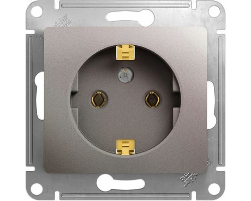 Розетка с заземлением, Schneider Electric Glossa, GSL001243,  Платина