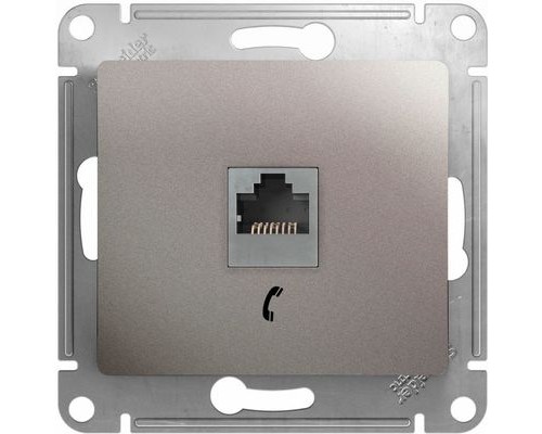 Телефонная розетка  RJ11 Schneider Electric Glossa, GSL001281Т,  Платина