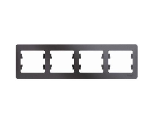 Рамка четырехместная, горизонтальная, Schneider Electric Glossa, GSL001304, Графит