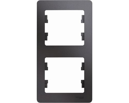 Рамка двухместная, вертикальная, Schneider Electric Glossa, GSL001306, Графит