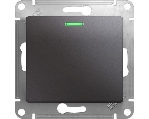 Выключатель 1-клавишный с подсветкой Schneider Electric Glossa, GSL001313, Графит
