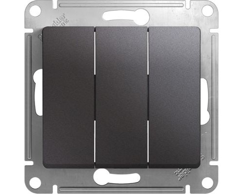 Выключатель 3-клавишный Schneider Electric Glossa, GSL001331, Графит