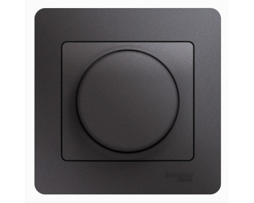 Светорегулятор (диммер) поворотно-нажимной , LED, RC, 630Вт/ВА, в сборе, Schneider Electric Glossa, GSL001337, Графит