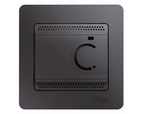 Термостат (терморегулятор) электрон.теплого пола с датчиком,от+5до+50°C,10A,в сборе, Schneider Electric Glossa, GSL001338, Графит