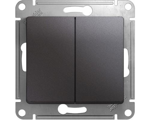 2-клавишный проходной выключатель (переключатель) Schneider Electric Glossa, GSL001365, Графит