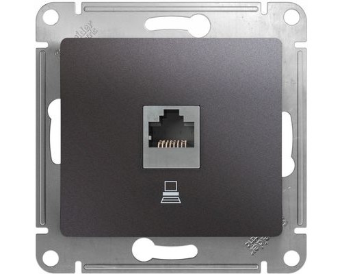 Компьютерная розетка RJ45  кат.5E Schneider Electric Glossa, GSL001381K, Графит