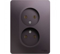 Розетка двойная без заземления Schneider Electric Glossa, GSL001420, Сиреневый туман