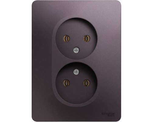 Розетка двойная без заземления Schneider Electric Glossa, GSL001420, Сиреневый туман