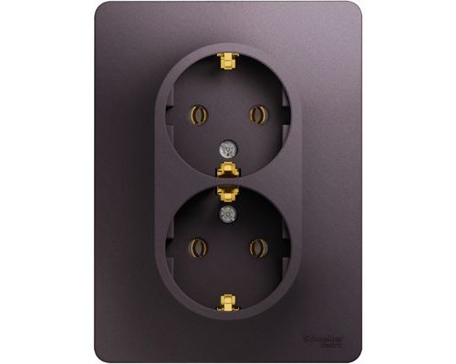 Розетка двойная с заземлением Schneider Electric Glossa, GSL001424, Сиреневый туман