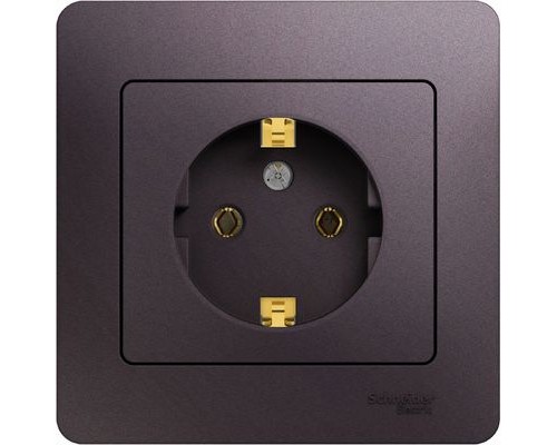 Розетка с заземлением в сборе, Schneider Electric Glossa, GSL001442, Сиреневый туман