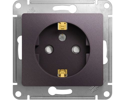 Розетка с заземлением со шторками, Schneider Electric Glossa, GSL001445, Сиреневый туман