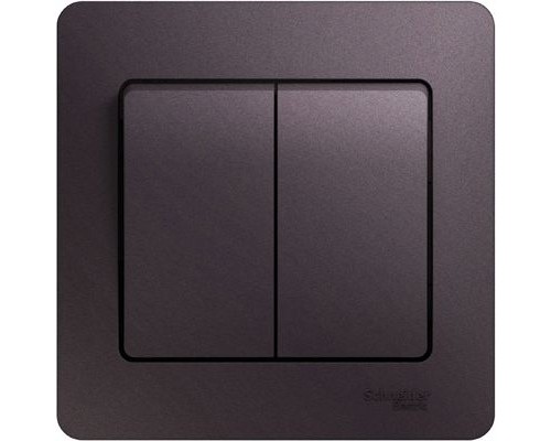 Выключатель 2-клавишный  в сборе Schneider Electric Glossa, GSL001452, Сиреневый туман