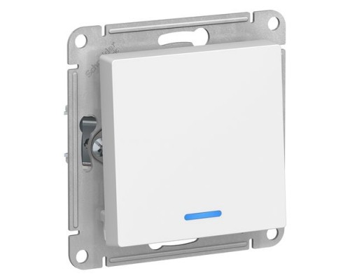 Выключатель 1-клавишный с подсветкой Schneider Electric  AtlasDesign ATN000113, Белый