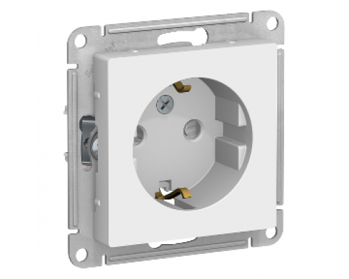 Розетка с заземлением со шторками Schneider Electric AtlasDesign ATN000145, Белый 