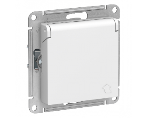 Розетка с заземлением со шторками с крышкой Schneider Electric AtlasDesign ATN000146, Белый