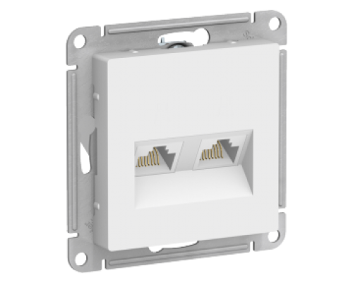 Компьютерная двойная розетка RJ45+RJ45 Schneider Electric AtlasDesign ATN000185, Белый