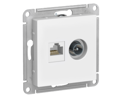 Розетка двойная ТВ + компьютерная RJ45 Schneider Electric AtlasDesign ATN000189, Белый