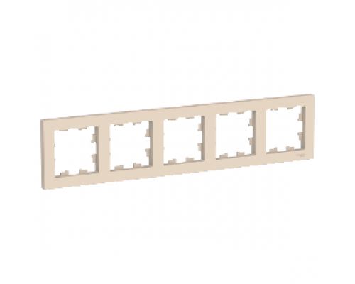 Рамка пятиместная Schneider Electric AtlasDesign, универсальная ATN000205, БЕЖЕВЫЙ