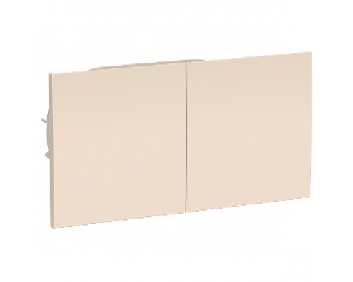 Розетка двойная с заземлением со шторками с крышками Schneider Electric AtlasDesign ATN000228, Бежевый