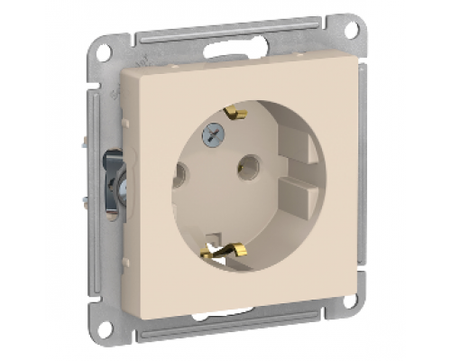 Розетка с заземлением Schneider Electric AtlasDesign ATN000243, Бежевый
