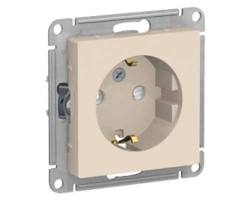 Розетка с заземлением со шторками Schneider Electric AtlasDesign ATN000245, Бежевый