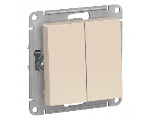 Выключатель 2-клавишный Schneider Electric AtlasDesign ATN000251, Бежевый