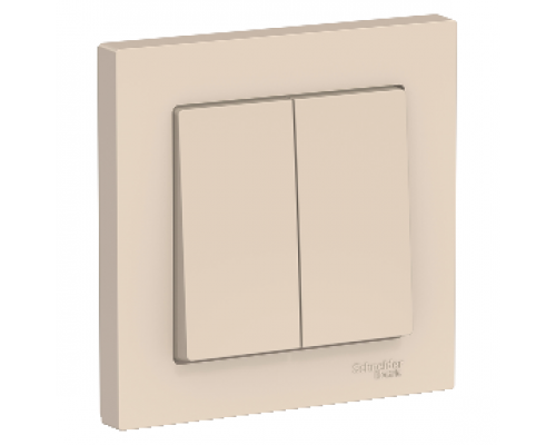 Выключатель 2-клавишный в сборе Schneider Electric AtlasDesign ATN000252, Бежевый