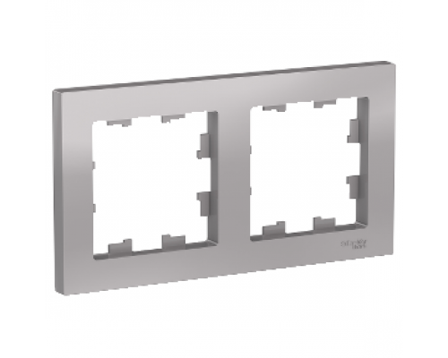 Рамка двухместная Schneider Electric AtlasDesign, универсальная ATN000302, АЛЮМИНИЙ