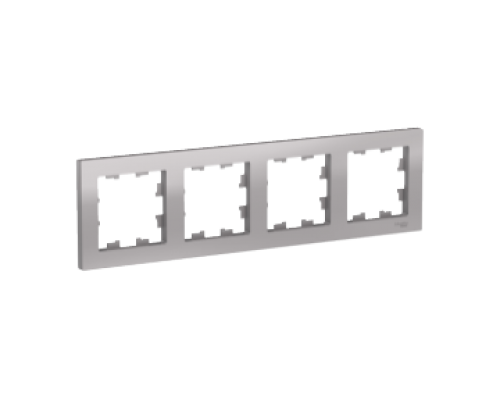 Рамка четырехместная Schneider Electric AtlasDesign, универсальная ATN000304, АЛЮМИНИЙ