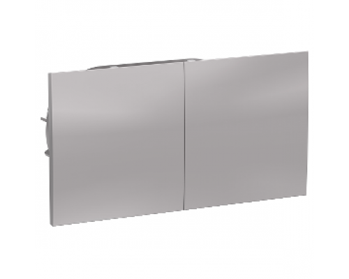 Розетка двойная с заземлением со шторками с крышками Schneider Electric AtlasDesign ATN000328, Алюминий 