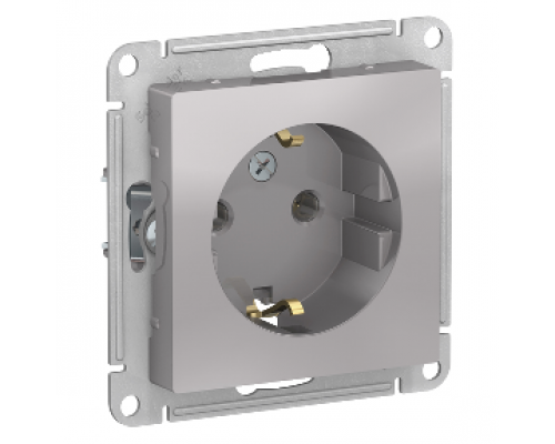Розетка с заземлением Schneider Electric AtlasDesign ATN000343, Алюминий 
