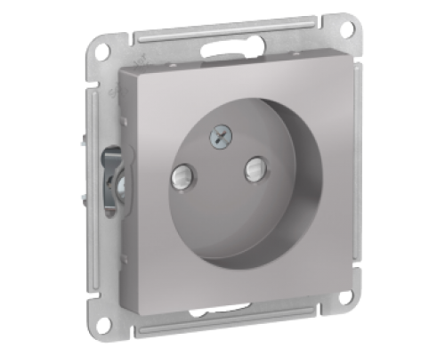 Розетка без заземления со шторками Schneider Electric AtlasDesign ATN000349, Алюминий 