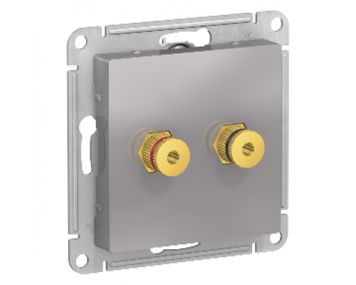 Аудиорозетка двухместная Schneider Electric AtlasDesign ATN000387, Алюминий 