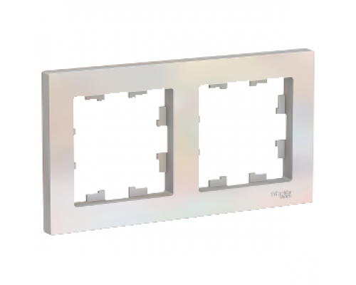 Рамка двухместная Schneider Electric AtlasDesign, универсальная ATN000402, ЖЕМЧУГ