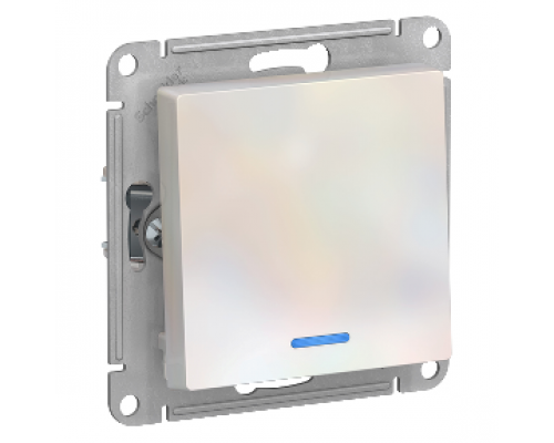 Выключатель 1-клавишный с подсветкой Schneider Electric AtlasDesign ATN000413, Жемчуг