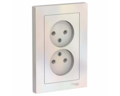 Розетка двойная без заземления Schneider Electric AtlasDesign ATN000420, Жемчуг
