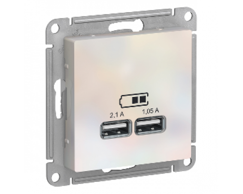 USB розетка Schneider Electric AtlasDesign ATN000433, Жемчуг