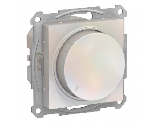Светорегулятор (диммер) поворотно-нажимной Schneider Electric AtlasDesign ATN000434, Жемчуг